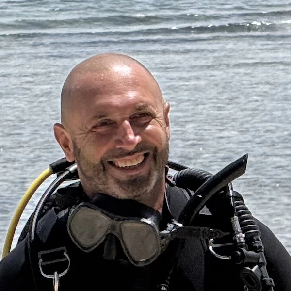 PADI dive instructor in Siquijor, Philippines.